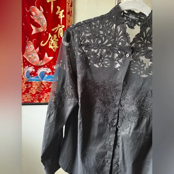 White House Black Market lace blouse - Picture 1 of 6